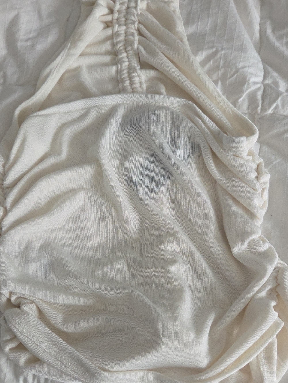 Express Cream Ruched Halter Tank - Picture 4 of 4